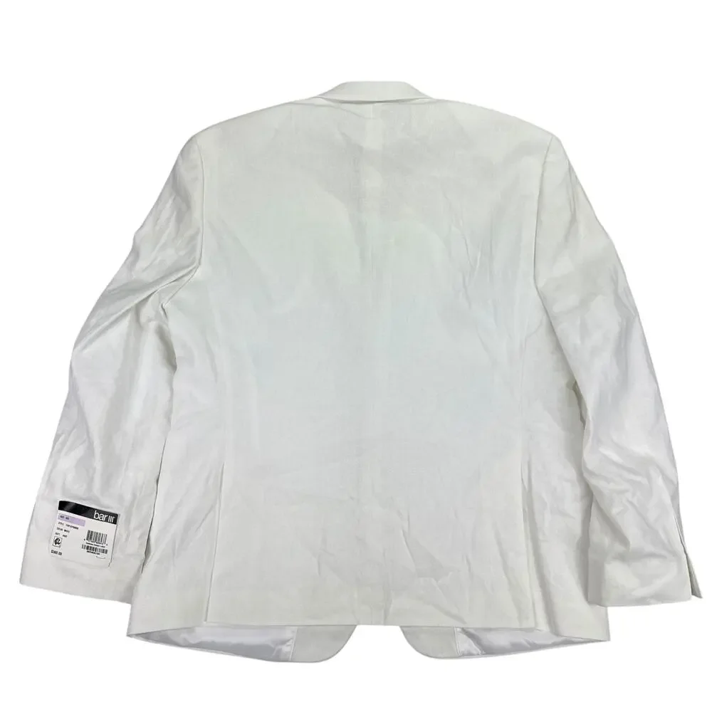 Bar III Mens Slim Fit Linen Cotton Solid Suit Jacket White 42S